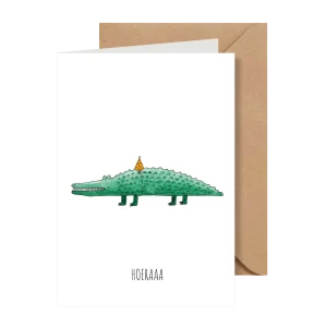 Juulz ansichtkaart Feest krokodil