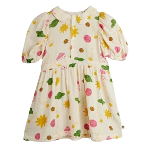 Mini Rodini Space aop muslin woven ss dress