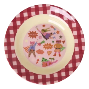 Rice melamine diep bord Pink hero