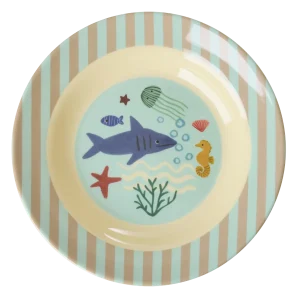 Rice melamine diep bord Blue ocean