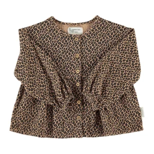 Piupiuchick blouse | brown w/ animal print