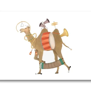 Getekenddoorzusje ansichtkaart one-man camel band