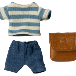 Maileg kleding en tas - grote broer muis bruin