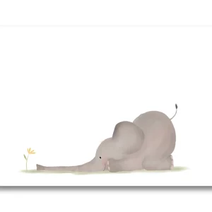 Getekenddoorzusje ansichtkaart Olifant speelt