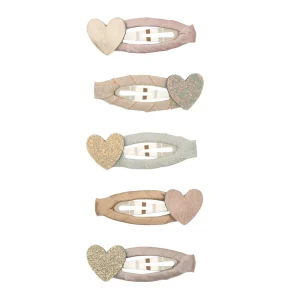 Mimi & Lula teeny heart mini haarclipjes glitter - 5pack