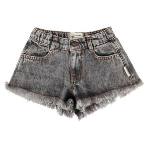 Piupiuchick gerafelde short | Washed Black Denim