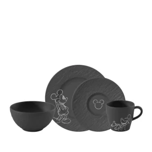 Villeroy & Boch Manufacture Rock Mickey Mouse Ontbijtset 4-Delig